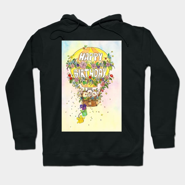 Happy Birthday Balloon greeting card Hoodie by nicolejanes